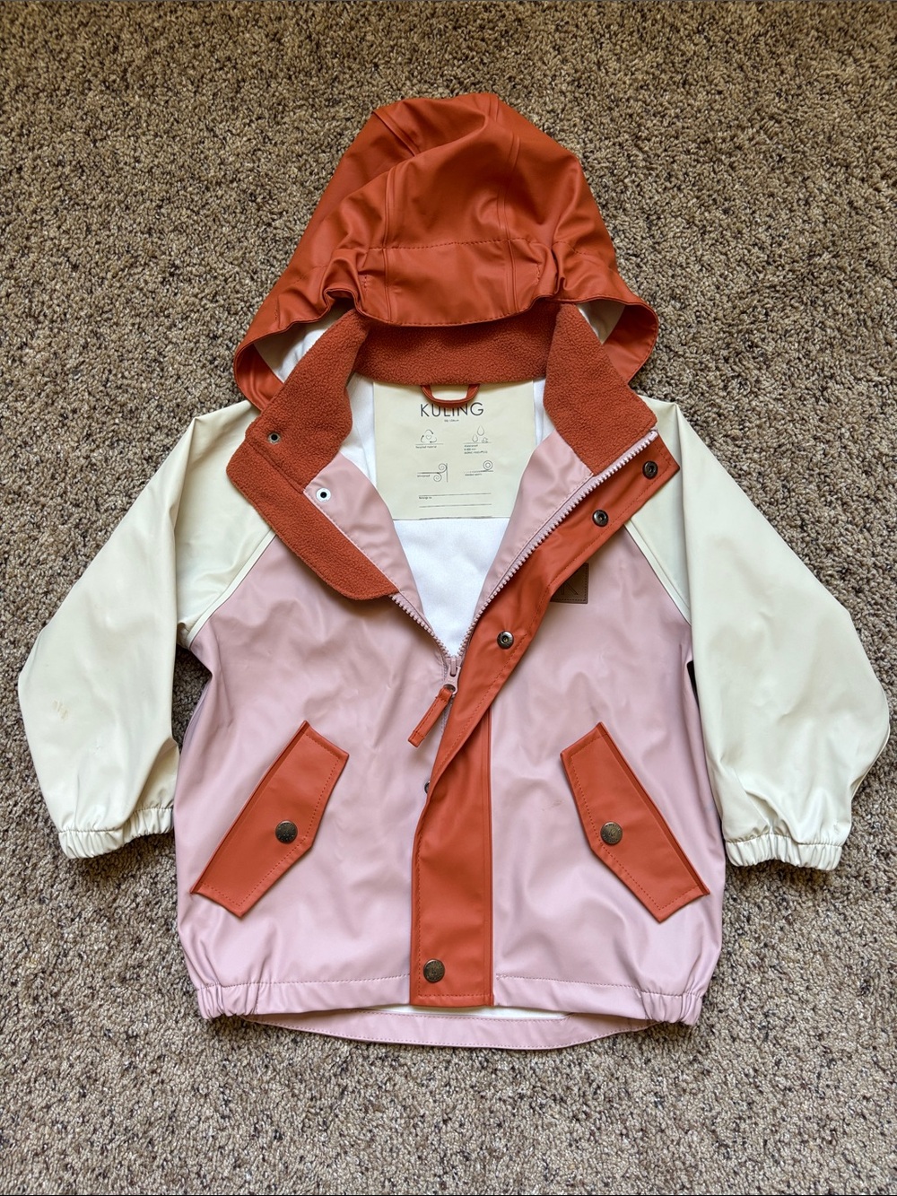 Kuling colorblock rain jacket - pink